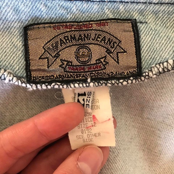 Vintage 80s Armani Full Zip Denim Mini Skirt - Picture 4 of 4